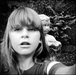 "I took a picture of myself with the statue in the back yard" by Janet Stallard, Kentucky
